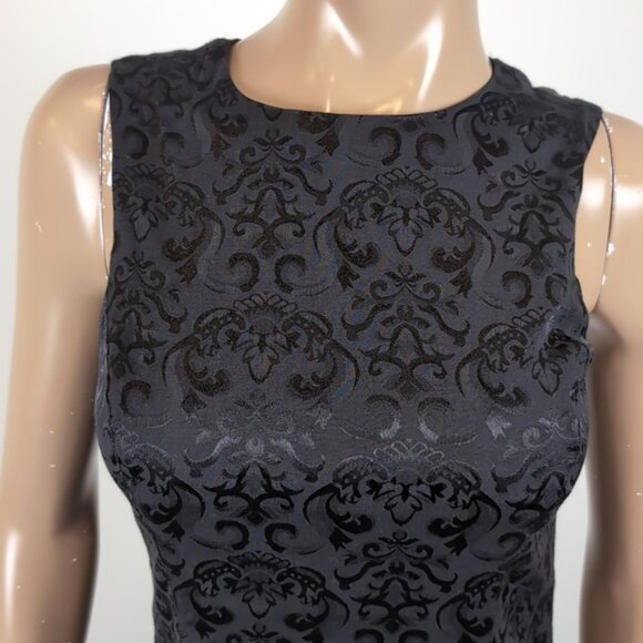 3/$20 Suzy Shier Sleeveless Jacquard Cocktail Dress Cut Out Brocade Sheath - Picture 2 of 12